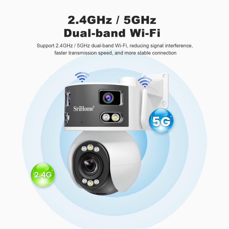 SriHome SH055 8MP HD Multi-lens 5X Optical Zoom Lens Panoramic PTZ Dome Camera SriHome SH055 8MP HD Multi-lens 5X Optical Zoom Lens Panoramic PTZ Dome Camera